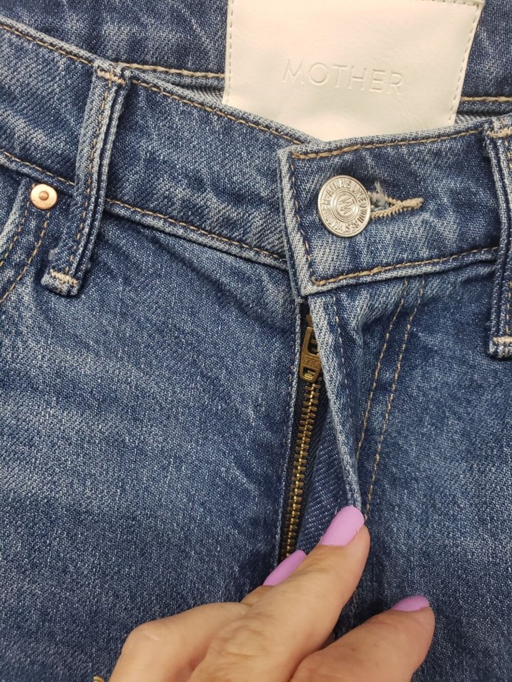Mother The Outsider Flood Denim Flare Blue Jeans Field Trip Womens 26 - Picture 10 of 15